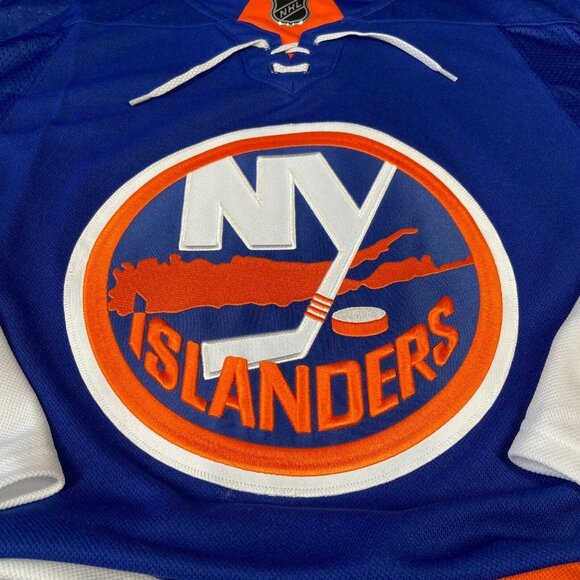 Adidas New York Islanders Authentic Home Hockey Jersey Sizes Men Blue Orange - Picture 3 of 7